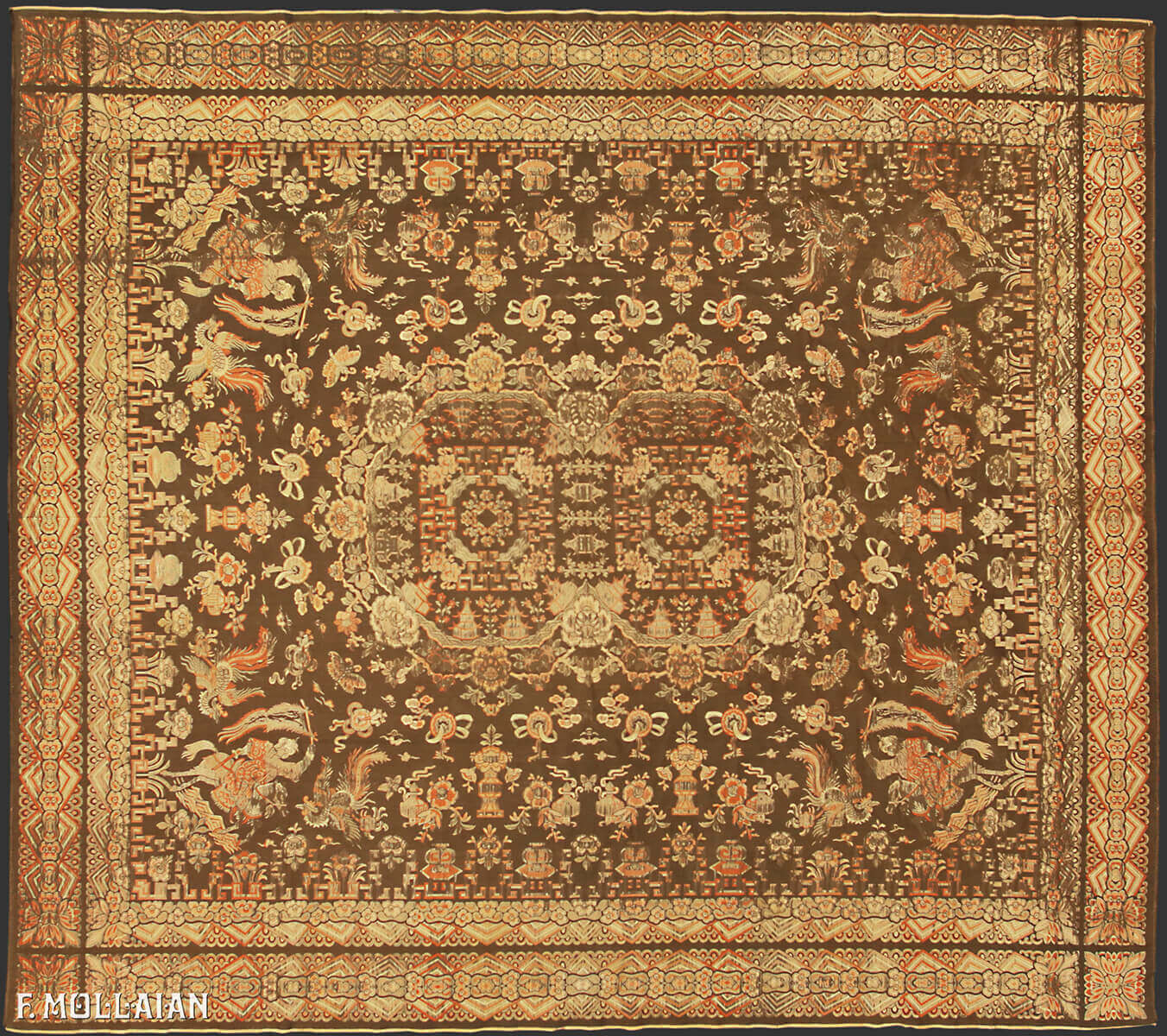 Textil China Antiguo Seda & Metal n°:22128172